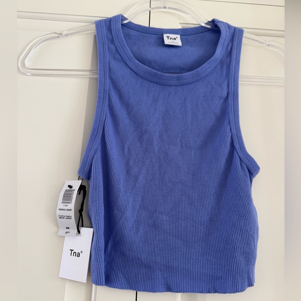 NWT TNA 100% Cotton Crop Tank in Playful Purple Size Medium